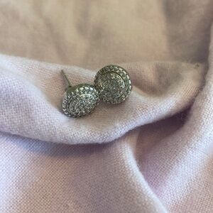Pave sterling silver studs